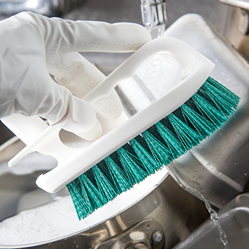 SPARTA 4002409 Ergonomic Iron-Shaped Handle Scrub Brush, 6", Green - color: Green/White, size: 6 Inches (Pack of 1)