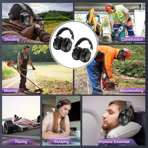 Floriogra 6 Pack Noise Reduction Ear Protection, Hearing Protection Ear muffs SNR 34dB Noise Cancelling Headphones for Adults Kids Autism, Sound Proof Earmuffs for Mowing/Construction/Work