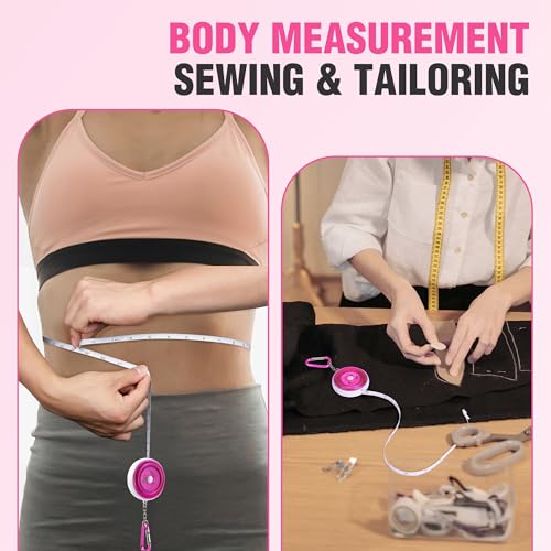 WORKPRO Soft Tape Measure, 60'' Retractable Measuring Tape for Body, Pink - color: Pink