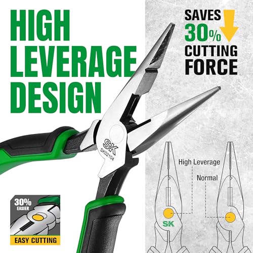 SK Pliers Set, 9.5'' Linesman, 8'' Diagonal & Needle Nose Pliers, 3-Piece - style: 3-Piece Pliers Set