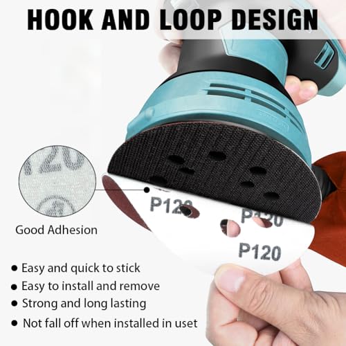 52 Pack 5 Inch 8-Hole Hook and Loop Sanding Discs Sandpaper Red Round 120 Grit Sandpaper for Random Orbital Sander - style: 120 Grit 52-Pack