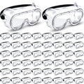 Macarrie 50 Pcs Anti-Fog Protective Safety Goggles Soft Lightweight Adjustable Splash for Nurse Medical Chemistry Worker - color: Black