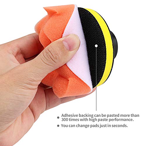 Kshineni Buffing Pads 3 Inch Car Buffer Pad, 22 Pcs Drill Polishing Kit, Polisher Pads Kit Sponge Pads Car Foam Drill for Polishing, Sanding, Waxing, Sealing Glaze - size: 3Inch-22Pcs
