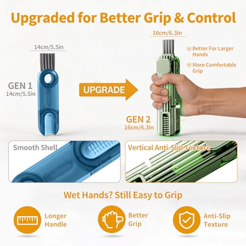 3Pcs 4 in 1 Cup Lid Gap Cleaning Brush Set,Multifunctional Crevice Cleaning Brush for Bottle,Multipurpose Bottle Cleaner with Compact Design Tiny Silicone Cup Holder Cleaner Tool,Kitchen Gadgets - color: Blue+green+grey