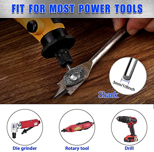 99 Pcs Wire Brushes Set,Steel Wire Wheels Pen Brushes Set Kit Accessories for Rotary Tool-1/8(3mm) Shank