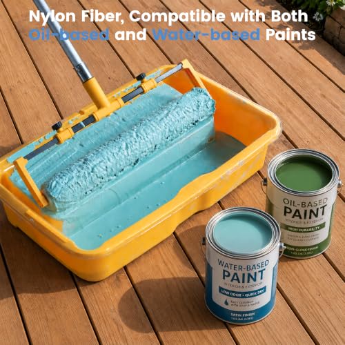 VOOMEY 18 Inch Paint Roller Covers 3/4" Nap Nylon, Deep Pile Roller Sleeves for Rough & Textured Surfaces, Large Paint Roller for Stucco, Brick, Wall & Ceiling (Pack of 6) - size: 18in6pcs(Nylon)