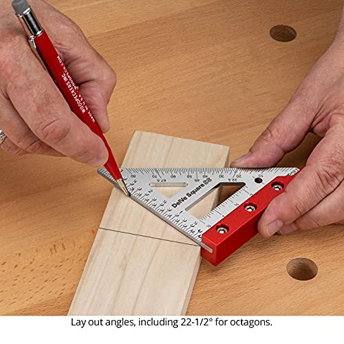 Woodpeckers Delve Square, 10-in-1 Woodworking Layout Tool, 6 Inch, Stainless Steel, Feature Packed Carpenter Square - color: Stainless Steel, style: 6 Inch