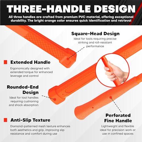 C&T Dead Blow Hammer Set, 3-Piece Kit, 1.5LB Dead blow, 12oz Brass Cap, 16oz Ball-Peen,Brass, No Rebound Design, Unibody Molded Checkered Grip, Home Repair & Garage Use - style: 3PC-1