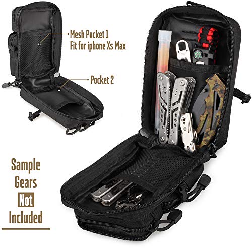 LIVANS Tactical Molle Utility Pouch, EDC Tool Pouch, Small Admin Pouch - color: Black
