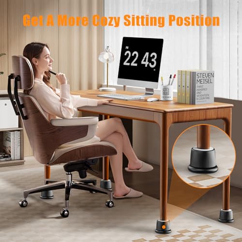 Adjustable Furniture Bed Risers 1.6-2.6 inch Durable Anti Slip-Black 4 Pcs - color: Black - 4 Pcs