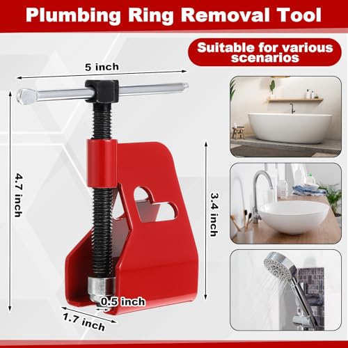 4 Pcs Angle Stop Wrench Kit Plumbing Tool, Olive Ring Removal Tool with Diameter of 1/2", 3/4", Compression Sleeve Puller for 1/2" Compression Fitting, Install Angle Stop Nut(Ferrule,Black) - size: Black, style: Ferrule