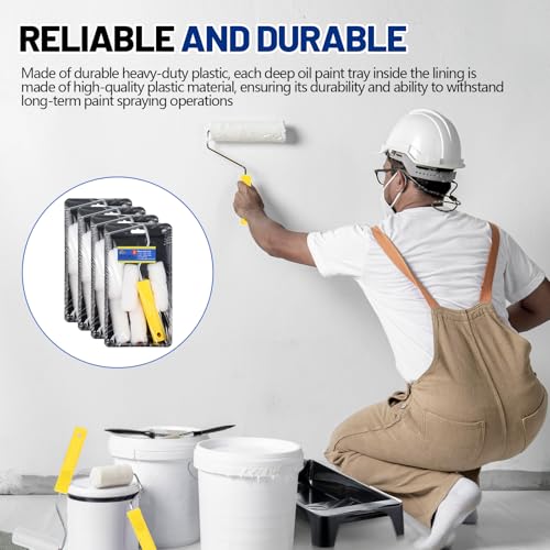 Menkxi 32 Pack 4 Inch Paint Roller Kit Including 4" Mini Small Foam Roller Covers Frame Tray and Liner for Painting Staining Results Home DIY Crafts Holiday Party