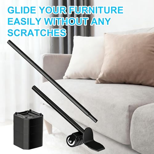 LOYAL TIGER Heavy Furniture Lifter Tool Set with 4 Raise Blocks,Black - color: Black