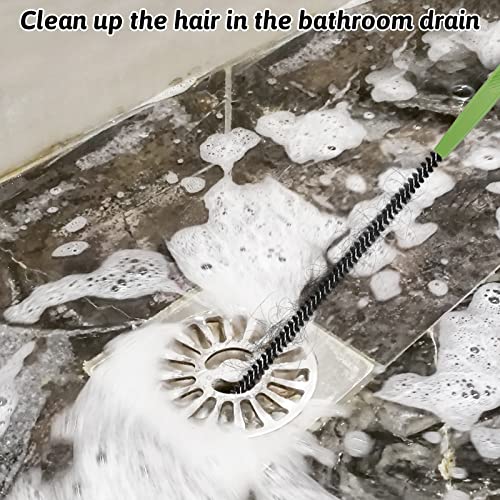 Sewer Drain Brush, Drain Clog Remover, 19.8inch Flexible Long Pipe Snake Hair Clogs Catcher Cleaner Tool for Toilet, Kitchen Sink, Sewer Drain, Bathroom Tub - color: Black Hair 19.8inch