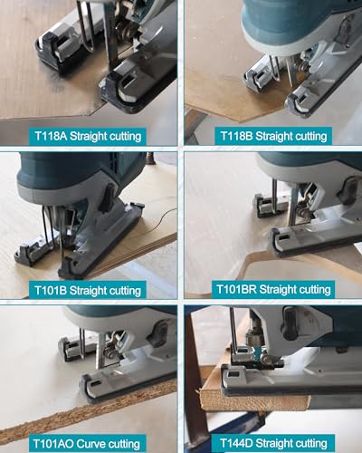 50pcs Jigsaw Blades T101BR for Wood - Downcut Straight Cut, 10TPI T-Shank Jigsaw Blades - size: T101BR