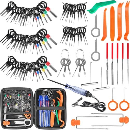 Terminal Removal Tool Kit 96 Pcs Depinning Tool Electrical Connector Pin Removal Tool Kit Pin Extractor Tool Set Wire Terminal Release for Automotive Car Household Devices - color: 96 PCS