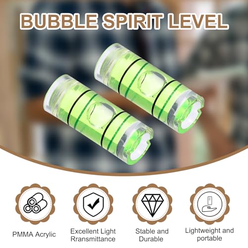 HARFINGTON 12pcs Mini Cylindrical Bubble Spirit Level Vials 8x20mm - size: 8x20mm