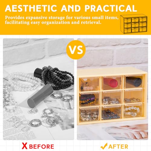 Wenqik 2 Pcs Mini Storage Drawers, Yellow - color: Yellow
