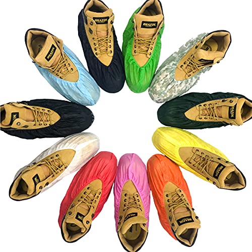 ShuBee Original Disposable, Extra-Large Boot and Shoe Covers, Thicker & Stronger, Durable Protection for Floors - 50 Pairs - color: Bright Green