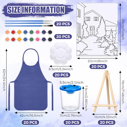 Sherr 140 Pcs 20 Set Pre Drawn Canvas Painting Kit, Sceneries - style: Sceneries
