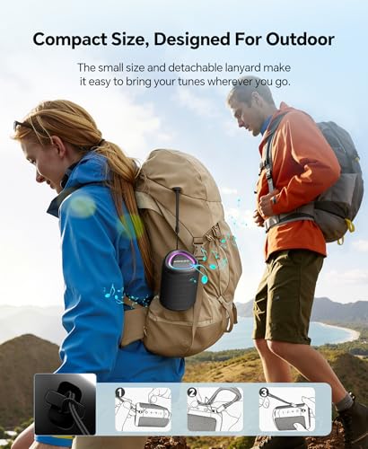 Portable Bluetooth Speaker Beach Essentials: IPX5 Waterproof for Outdoor - color: Black