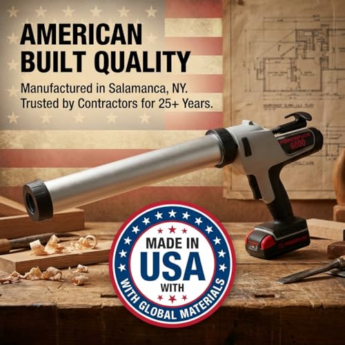 PowerPush Cordless Caulking Gun, 1000 lb Force for Contractors 20 oz, 600ml