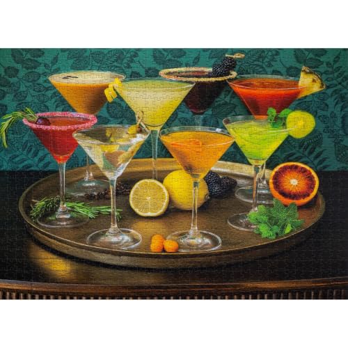Shaken, Styled, Stirred Cocktail Puzzle, Premium 1000 Piece Jigsaw Puzzle for Adults, Glare-Free, Soft-Touch Puzzles, Made in USA, 26.6" x 19.25" - color: Shaken, Styled, Stirred
