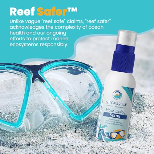 STREAM 2 SEA Reef Safe Anti-Fog Spray for Swim Goggles, Snorkel, Scuba & Ski Masks – Defogger for Diving, Snorkeling – 2Fl Oz - style: Flip Cap