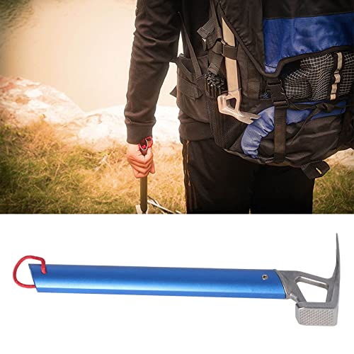 Heavy Duty Camping Claw Hammer, Stainless Steel Ox Horn Head Tent Stake Hammer Multifunction Building Camping Hammer for Hiking Backpacking Gardening (blue) - color: Blue