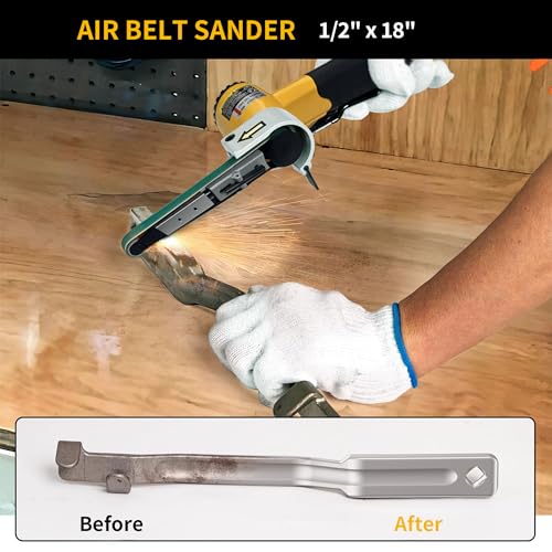 Heavy-Duty Pneumatic Belt Sander 1/2"x18" Industrial Model