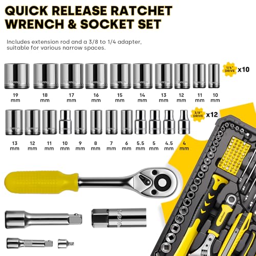Enventor Tool Set with Molded Storage Case, 220 Pieces - size: Large tool set-220PCS