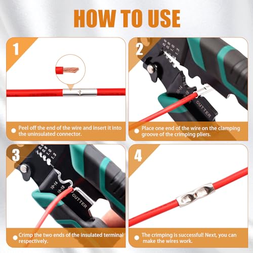 mankk 503PCS 26-6AWG Non Insulated Butt Connectors Kit - color: 503PCS 26-6AWG Kit-Non Insulated
