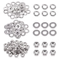 Swpeet 60Pcs Metric 304 Stainless Steel M10 Hex Nuts and M10 Flat Washers with Split Lock Washers Assortment Kit, Coarse Thread Hexagon Nut for Home Automotive Shop Use - size: M10 Hex Nuts & Washers