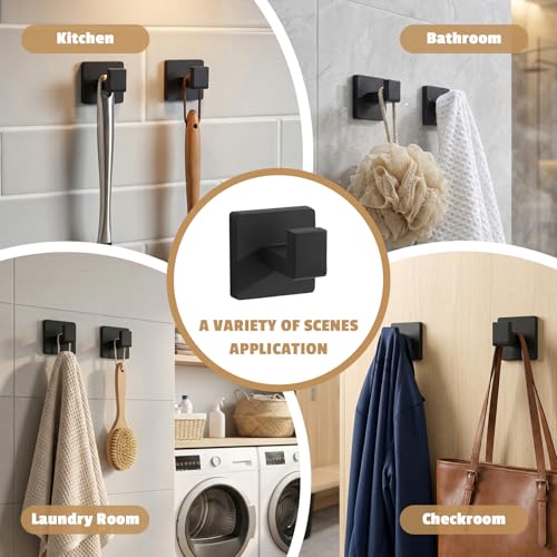 5-Pieces Matte Black Bathroom Accessories Set, 24 Inch Bath Towel Bar Set, SUS 304 Stainless Steel Bathroom Hardware Set, Towel Racks for Bathroom Wall Mounted - color: H-24 Matte Black