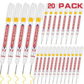 20 PCS Long Head Deep Hole Marker Pens,20mm Long Nib Marker,Longs Nose Markers,Waterproof Construction Markers Marking Tool,Permanent Marker Carpenter Ink marker Pens,Metal marking Pens,Yellow - color: 20PCS-20MM Yellow