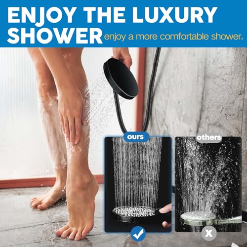 Shower Head, 8" High Pressure Rainfall Shower Head with Handheld Dual Spray - color: Black02, size: 8 Inch