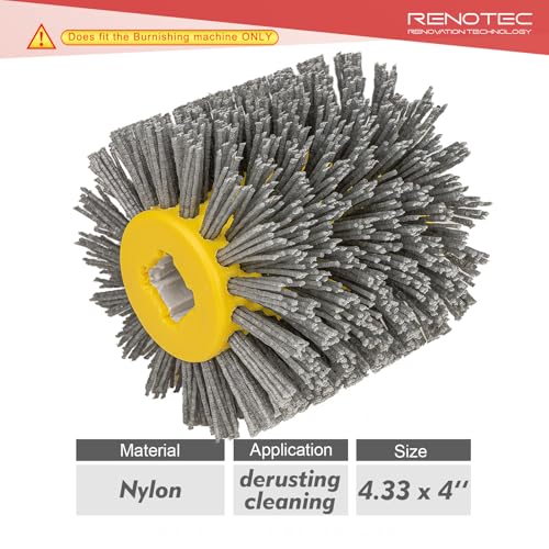 Nylon Bristle Drum, #60, Scale and Rust Stripping, 4.33" x 4", 110x100mm, for Burnishing Polishing Machine - style: Nylon Bristle Drum #60