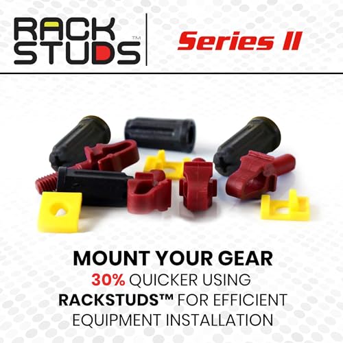 Rackstuds R20 Series II - Server Rack Screws 20 Pack | Cage Nut Replacement | Red 2.22mm/0.086" | A Faster, Easier Solution for Rack mounting Gear in 19" Racks with Square Punched Vertical Rails - color: Red, size: 20 Pack