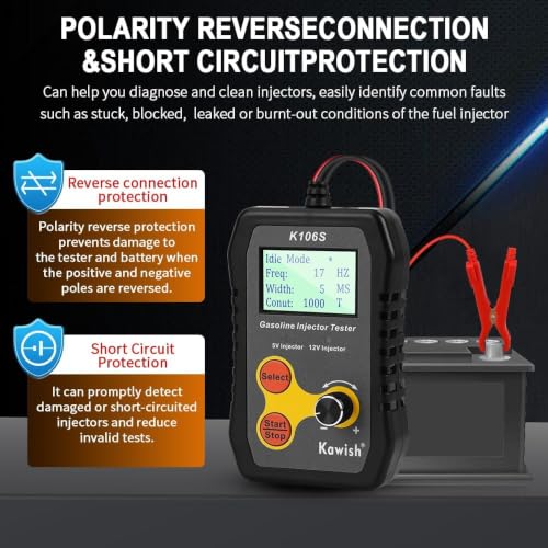 Fuel Injector Tester Cleaner Kit, PWM Injector Test Tool for Car - color: Gray-106s
