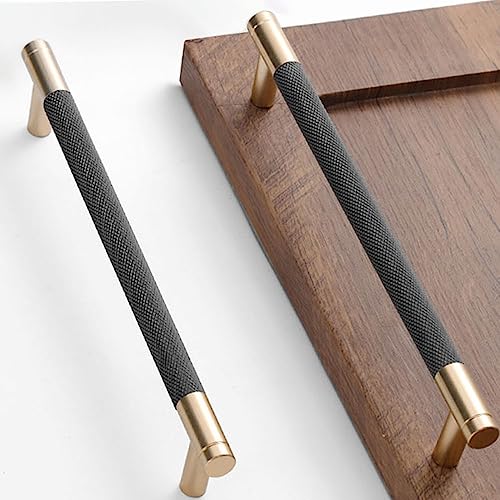 30 Pack 7 1/2 Inch 192 mm Gold and Grey Cabinet Handles Cabinet Pulls Aluminum Handles Knurled Drawer Pulls Oxidation Finish with Diamond Pattern 8.6" Length (7.5" Hole Center) - color: Gold Grey, size: 7 1/2 Inch