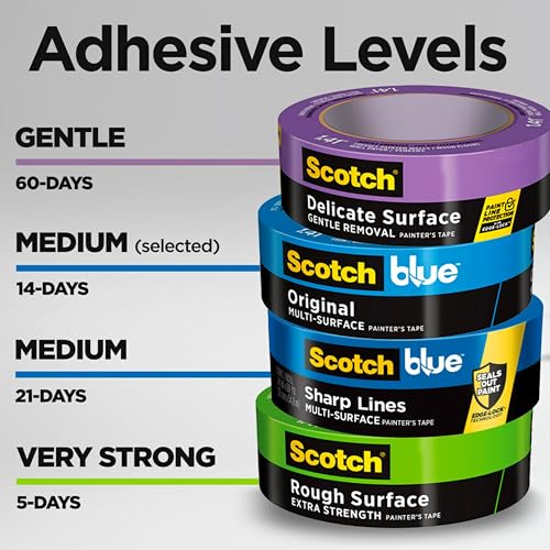 ScotchBlue Original Painter's Tape 2090-24VR4-A, 0.94 in x 60 yd (24mm x 54.8m), 4 Rolls/Pack - size: 0.94" Width, style: 4 rolls