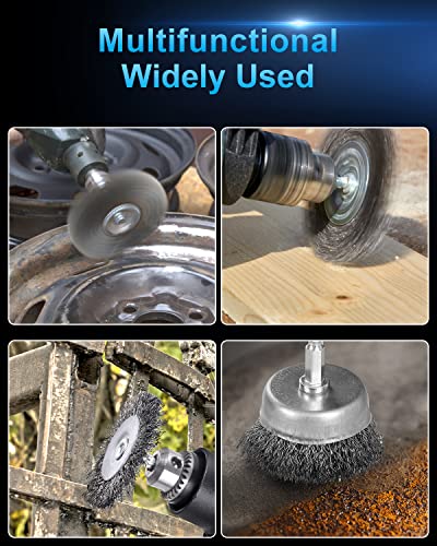 Rocaris 6 Pack Carbon Steel Wire Wheel Brush, Wire Brush for Dill