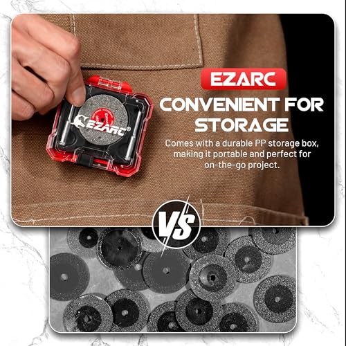 EZARC 1-1/2 Diamond Tile Cutting Wheels with Mandrel, 0.6mm Kerf, 10-Pack
