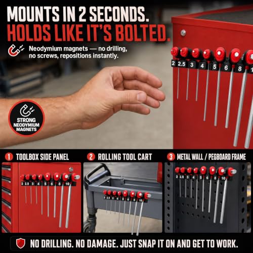 Magnetic T-Handle Allen Wrench Holder