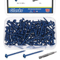 Glarks 100pcs #8 x 1-1/2’’ Pocket Hole Screws with Square Drill Bit Kit, Blue Coated Square Drive Wood Screws, Washer Head Coarse Thread Screw for Woodworking, Furniture - size: 100pcs 8x1-1/2