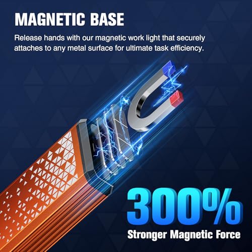 RECHOO Flat EDC Flashlight Rechargeable, 8-Mode Slim Pocket Flashlight with Magnetic Base & Clip, Lightweight Mini Rechargeable Flashlights for Everyday Carry, Working, Camping, Car Repair & Emergency - color: Orange