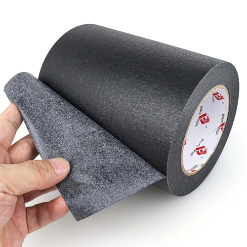 BOMEI PACK Black Wide Painters Tape 6 Inch, Wide Masking Tape 6'' x 55 yds Length, 21-Day Clean Removal for Laser Cutting/Engraving & 3D Printing Painting Tape for Indoor and Outdoor Use - size: 6 inches x 55 Yards