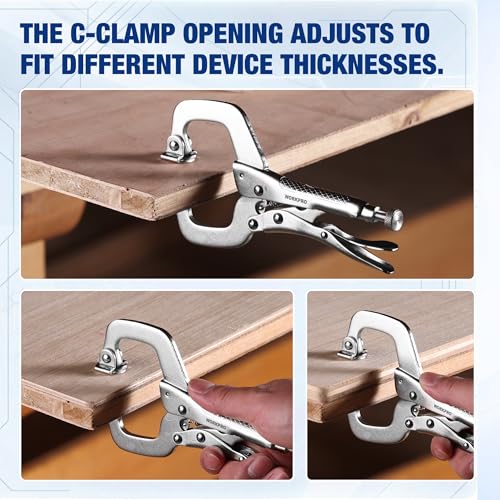WORKPRO 6" Locking C-Clamp with Swivel Pads, Heavy Duty Adjustable Vise Grip Pliers, Welding Clamp for Woodworking, Metalworking, Auto Repair and Home Workshop