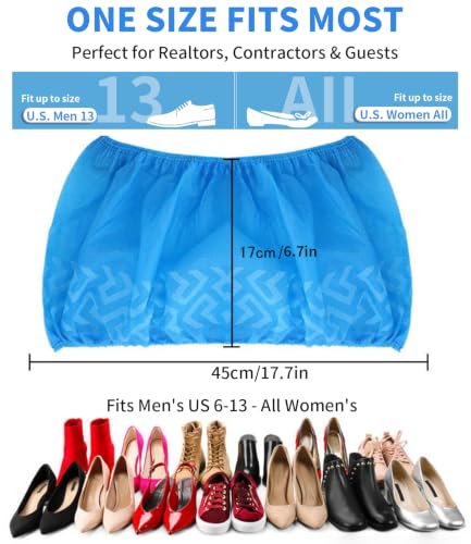 Shoe Covers Disposable,Extra Large 200 Pack, Non-Slip Indoor - color: Blue Set -200pack