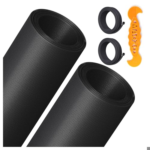 2PACK MAGZO Window&Door Screen Replacement Kit, 48''W x 99''L, Black - color: Black, size: 48"W x 99"L